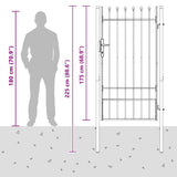 Cancello per recinzione Grigio 100 x 175 cm