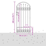Cancello per recinzione Grigio 89 x 200 cm Acciaio
