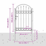 Cancello per recinzione Grigio 100 x 150 cm