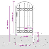 Cancello per recinzione Grigio 100 x 175 cm