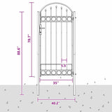 Cancello per recinzione Grigio 100 x 250 cm