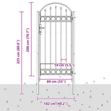 Cancello per recinzione Grigio 100 x 250 cm