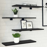 Scaffale 4 pcs Nero 60 x 20 x 1,5 cm Legno truciolato