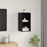 Set mobile TV Rovere Nero 37 x 37 x 72 cm Legno truciolato