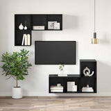 Set mobile TV Rovere Nero 37 x 37 x 72 cm Legno truciolato