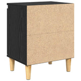 Armadio da Notte Rovere Nero 40 x 30 x 50 cm Legno truciolato