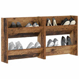 Armadio per scarpe da muro 2 pcs Legno vecchio 60 x 18 x 60 cm