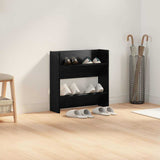 Armadio per scarpe da muro Rovere Nero 60 x 18 x 60 cm