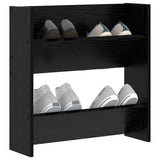Mobile per scarpe Rovere Nero 60 x 18 x 60 cm Legno truciolato