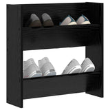 Armadio per scarpe da muro Rovere Nero 60 x 18 x 60 cm