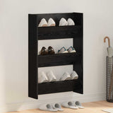 Mobile per scarpe Rovere Nero 60 x 18 x 90 cm Legno truciolato