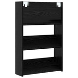 Mobile per scarpe Rovere Nero 60 x 18 x 90 cm Legno truciolato