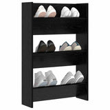 Mobile per scarpe Rovere Nero 60 x 18 x 90 cm Legno truciolato