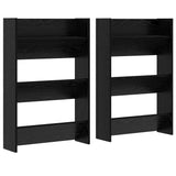 Armadio per scarpe da muro 2 pcs Rovere Nero 60 x 18 x 90 cm