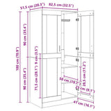 Guardaroba Legno vecchio 82,5 x 51,5 x 180 cm Legno truciolato