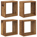 Scaffali da parete 4 pcs Legno vecchio Legno truciolato