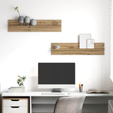 Scaffale da parete A parete 2 pcs Rovere artigianale