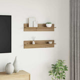Scaffale da parete A parete 2 pcs Rovere artigianale