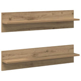 Scaffale da parete A parete 2 pcs Rovere artigianale