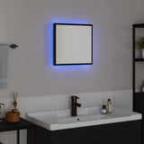 Specchio da bagno LED con specchio Rovere Nero 40 x 37 x 8.5 cm