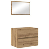 Set di mobili per il bagno 2 pz Rovere artigianale
