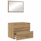 Set di mobili per il bagno 2 pz Rovere artigianale