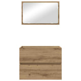 Set di mobili per il bagno 2 pz Rovere artigianale