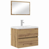 Set di mobili per il bagno 2 pz Rovere artigianale