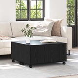 Tavolino da salotto con cassetto Rovere Nero 75 x 75 x 38 cm