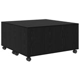 Tavolino da salotto con cassetto Rovere Nero 75 x 75 x 38 cm