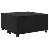 Tavolino da salotto con cassetto Rovere Nero 75 x 75 x 38 cm