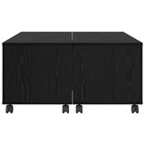 Tavolino da salotto con cassetto Rovere Nero 75 x 75 x 38 cm