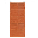 Porta del fienile Marrone Legno di pino massello