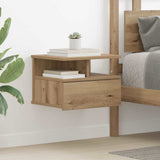 Comodino flottante 2 pz Rovere artigianale 40 x 31 x 28 cm
