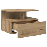 Comodino flottante 2 pz Rovere artigianale 40 x 31 x 28 cm