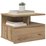 Comodino flottante 2 pz Rovere artigianale 40 x 31 x 28 cm