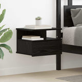 Comodino flottante con cassetto Rovere Nero 40 x 31 x 28 cm