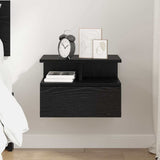 Comodino flottante con cassetto Rovere Nero 40 x 31 x 28 cm