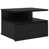 Comodino flottante con cassetto Rovere Nero 40 x 31 x 28 cm