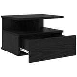 Comodino flottante con cassetto Rovere Nero 40 x 31 x 28 cm