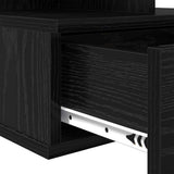 Comodino flottante 2 pcs Rovere Nero 40 x 31 x 28 cm