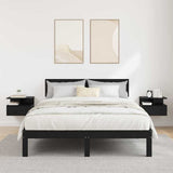 Comodino flottante 2 pcs Rovere Nero 40 x 31 x 28 cm