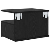 Comodino flottante 2 pcs Rovere Nero 40 x 31 x 28 cm