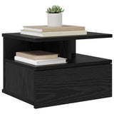 Comodino flottante 2 pcs Rovere Nero 40 x 31 x 28 cm