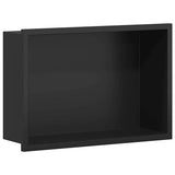 Nicchia per doccia Nero 30 x 20 x 9,5 cm Acciaio inossidabile