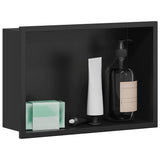Nicchia per doccia Nero 30 x 20 x 9,5 cm Acciaio inossidabile