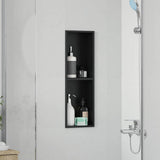Nicchia per doccia Nero 60 x 20 x 9,5 cm Acciaio inossidabile