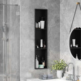 Nicchia per doccia Nero 90 x 20 x 9,5 cm Acciaio inossidabile