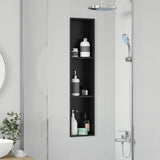 Nicchia per doccia Nero 90 x 20 x 9,5 cm Acciaio inossidabile