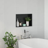 Nicchia per doccia Nero 45 x 30 x 9,5 cm Acciaio inossidabile